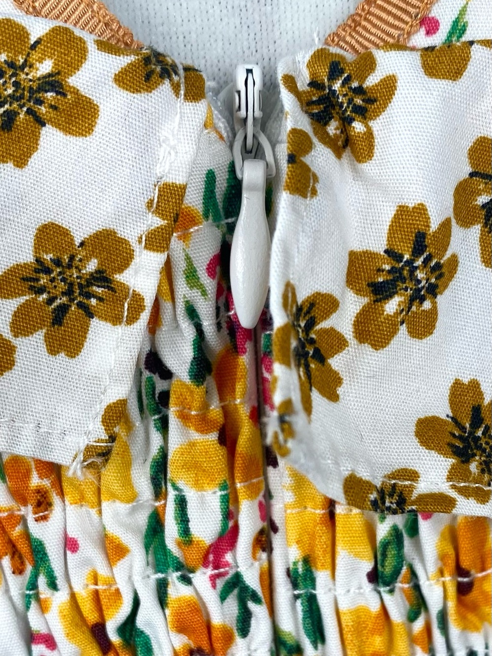 Lost + Wander NWT Spring Sunrise Yellow Multi Floral Tiered Mini Dress, Size M - Picture 11 of 12